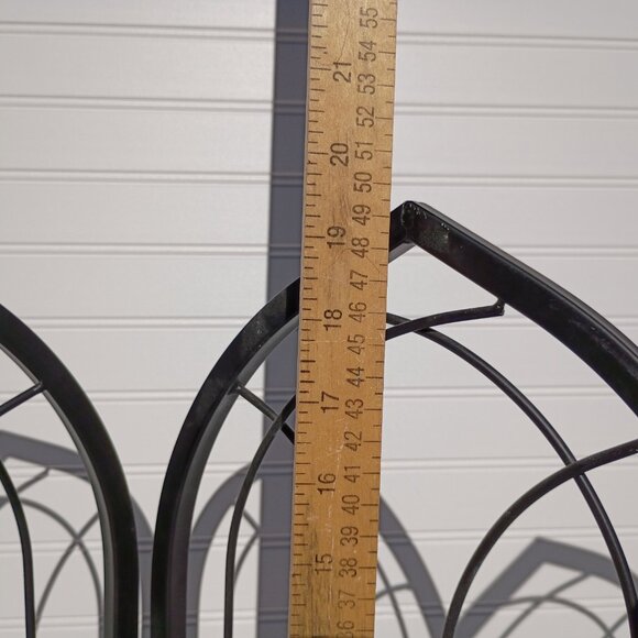 Cathedral Window Votive Candle Holders Gothic Black Wrought Iron Pair Arched Vtg - Picture 4 of 16